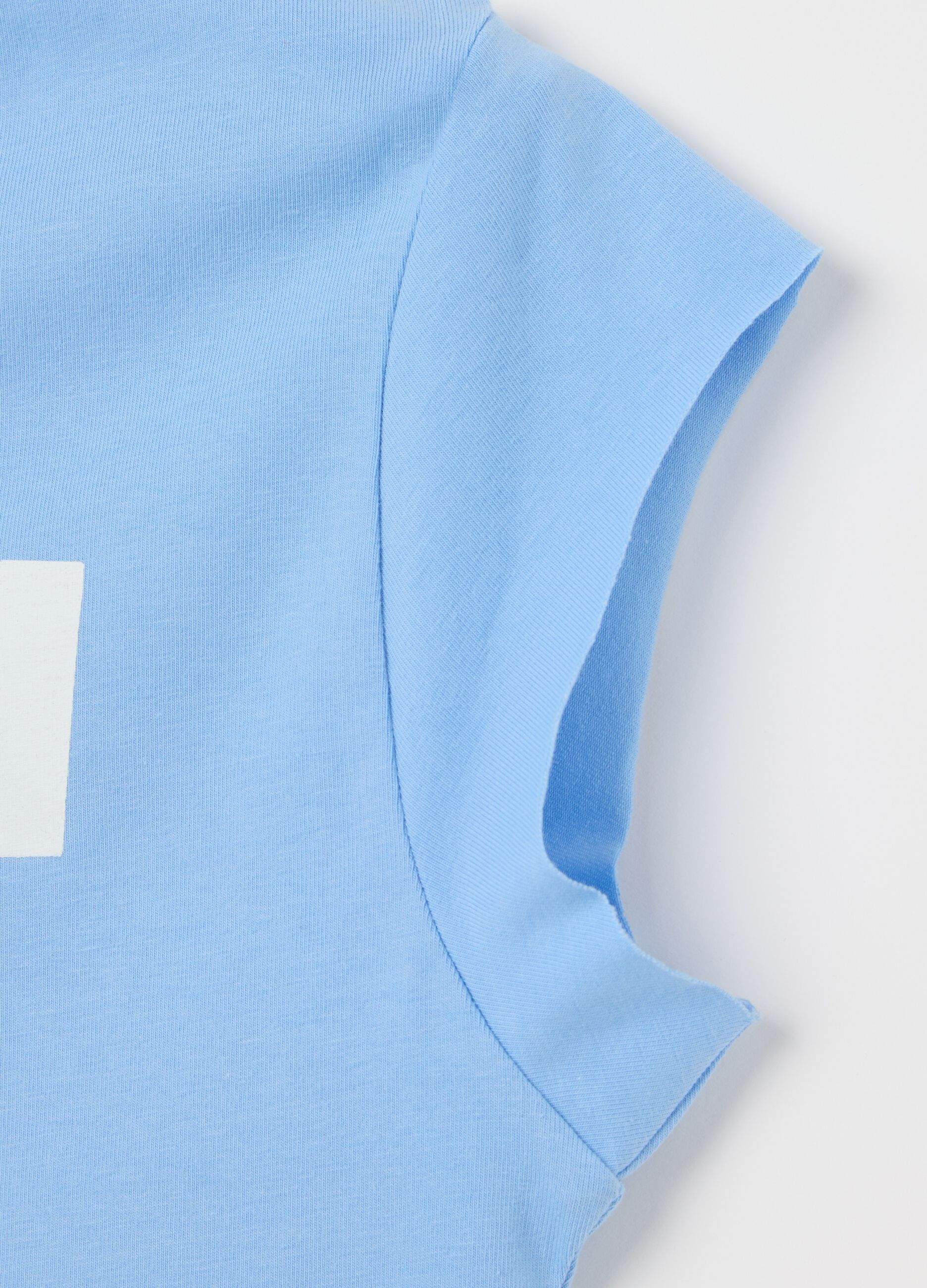 Blue Miami Beach Stretch Cotton T-shirt