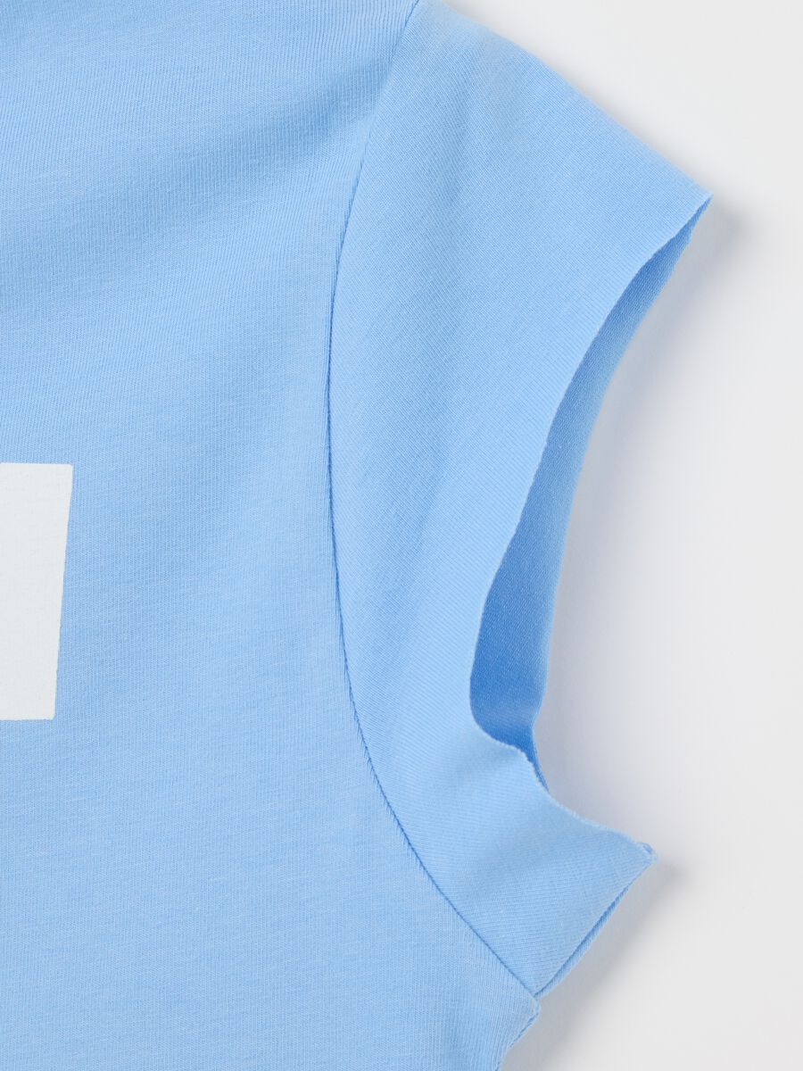 Blue Miami Beach Stretch Cotton T-shirt_5
