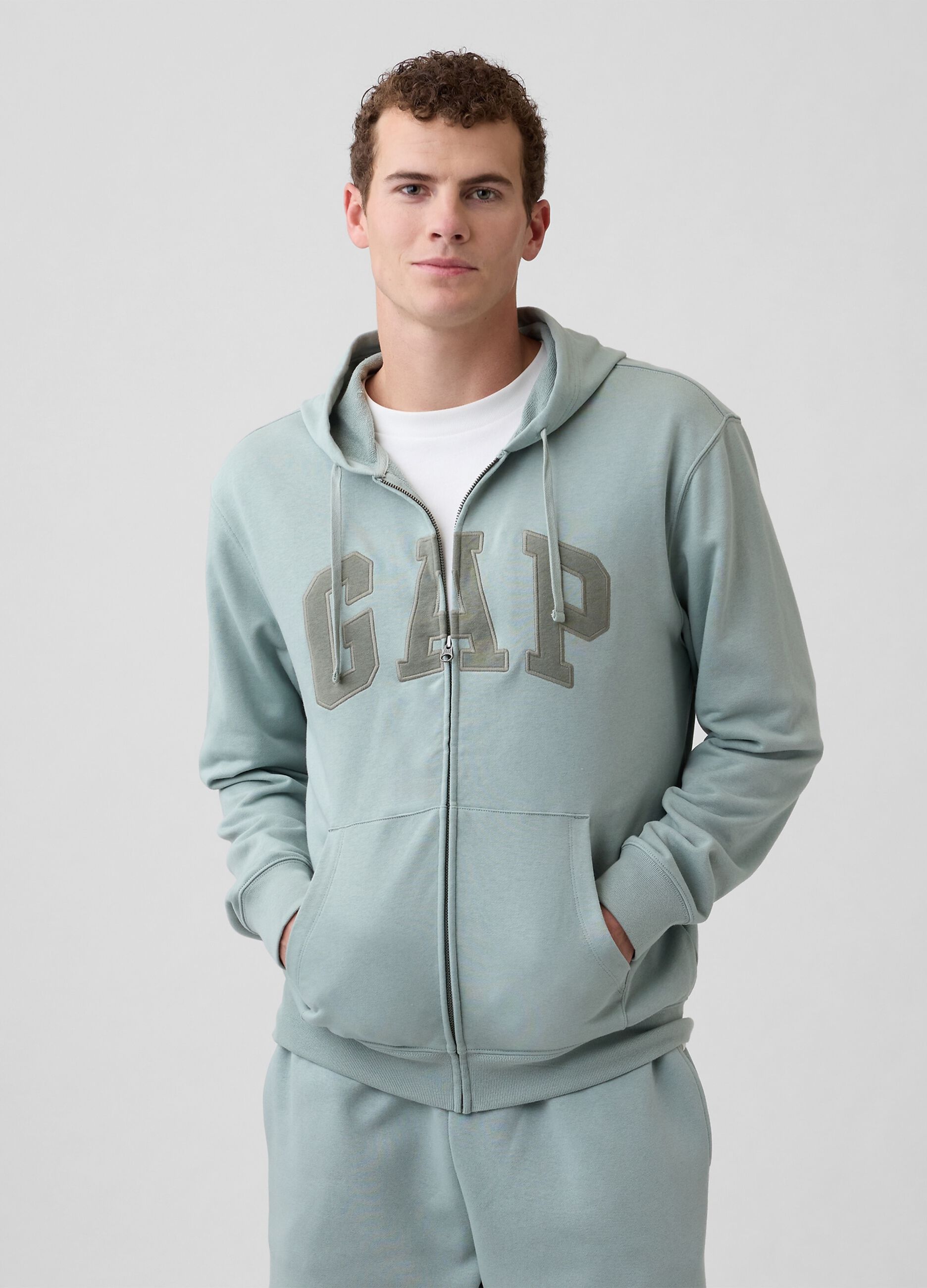 Cotton blend logo hoodie