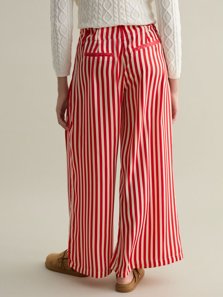 Wide-leg striped trousers with drawstring_2