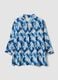 Blue patterned long-sleeve top_0