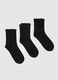 Three-pair pack short socks with rolled edging_0