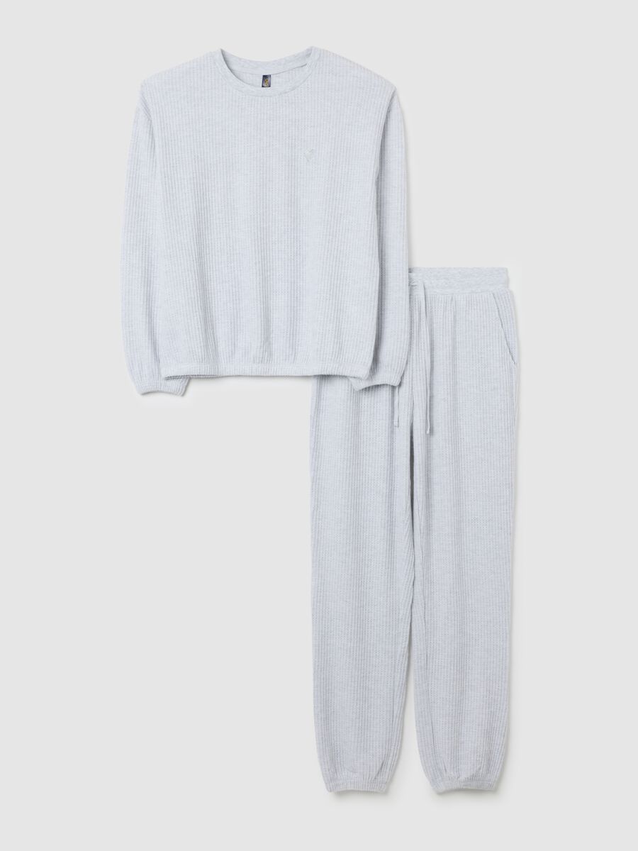 Pigiama in tessuto elasticizzato grigio regular fit_4