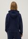 Regular fit blue modal blend hoodie with full zip_2