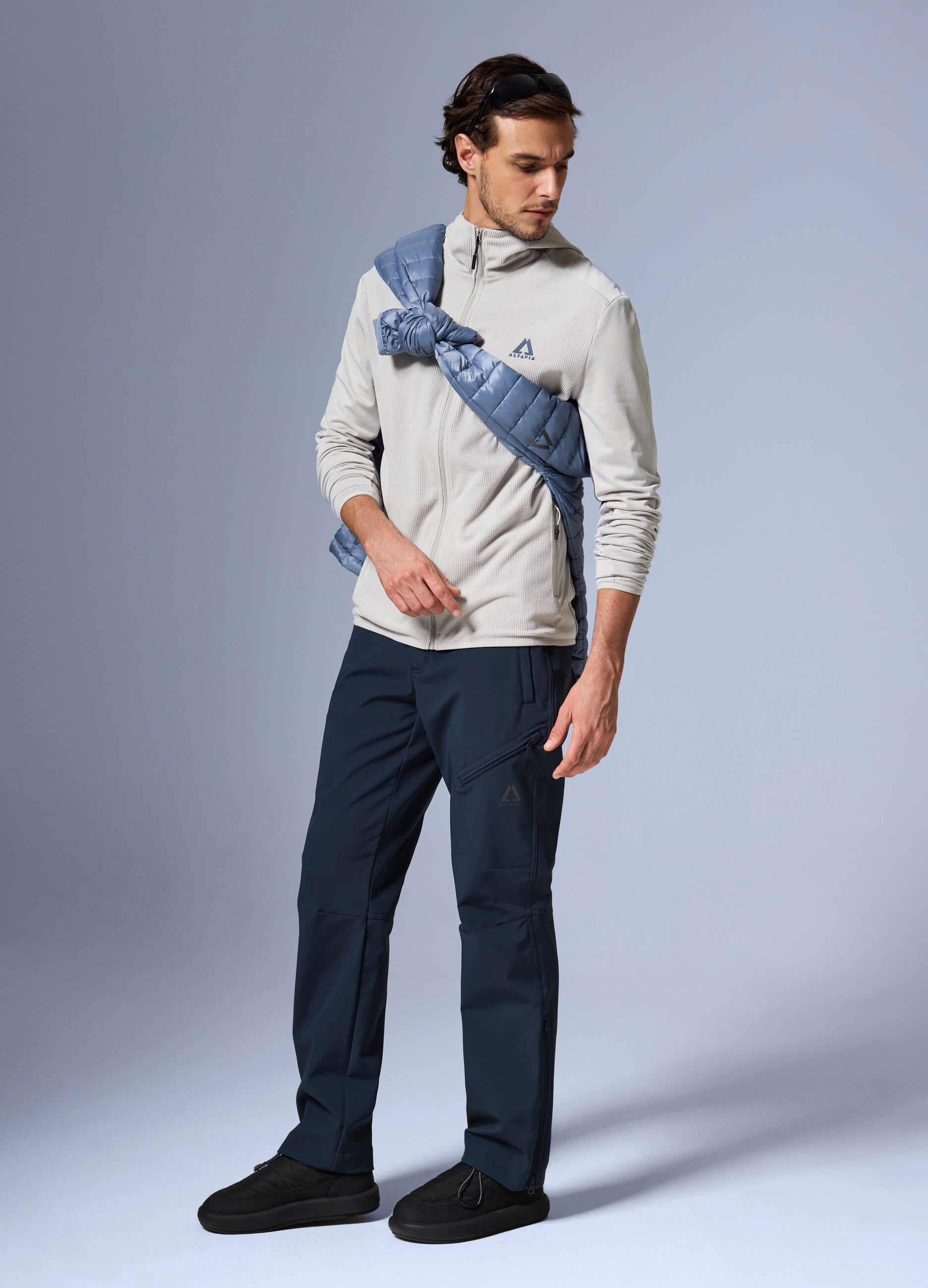 ALTAVIA WITH DEBORAH COMPAGNONI Hooded Full Zip Waffle Fleece