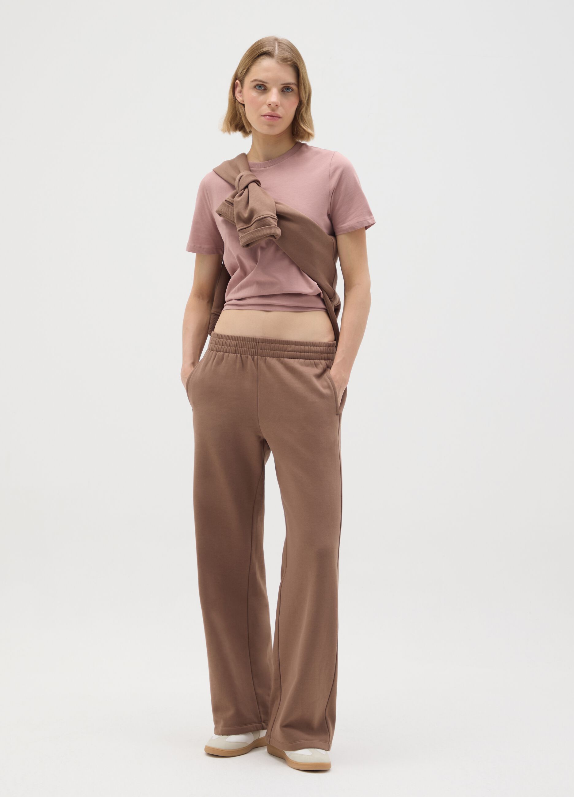 Pantaloni in misto cotone multicolor relaxed