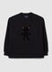 Felpa nera in misto cotone regular fit con orsetto ricamato_4