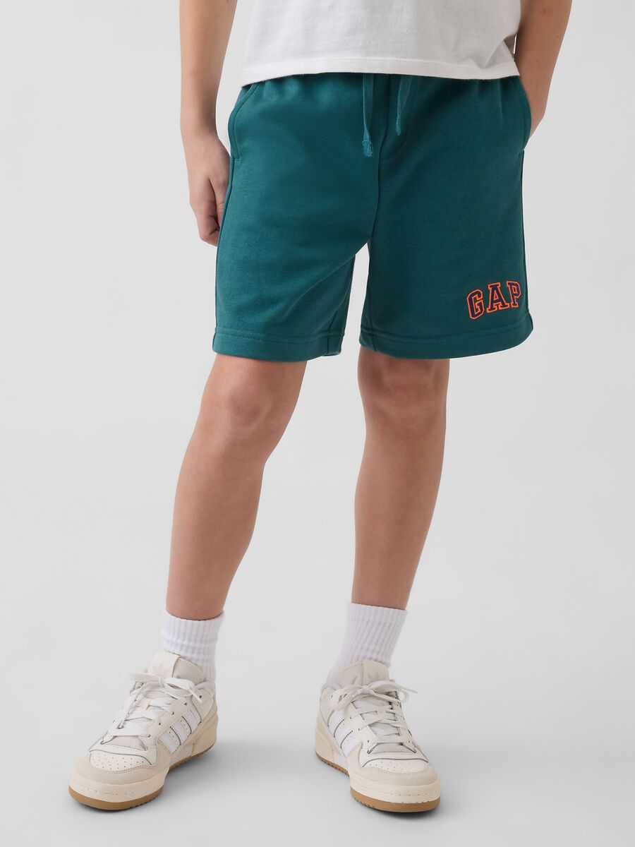 Shorts in misto cotone verdi da bambino regular fit_1