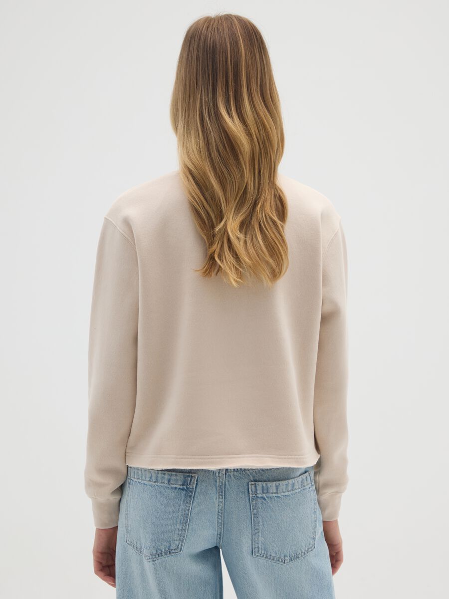Felpa in misto cotone beige regular fit_2