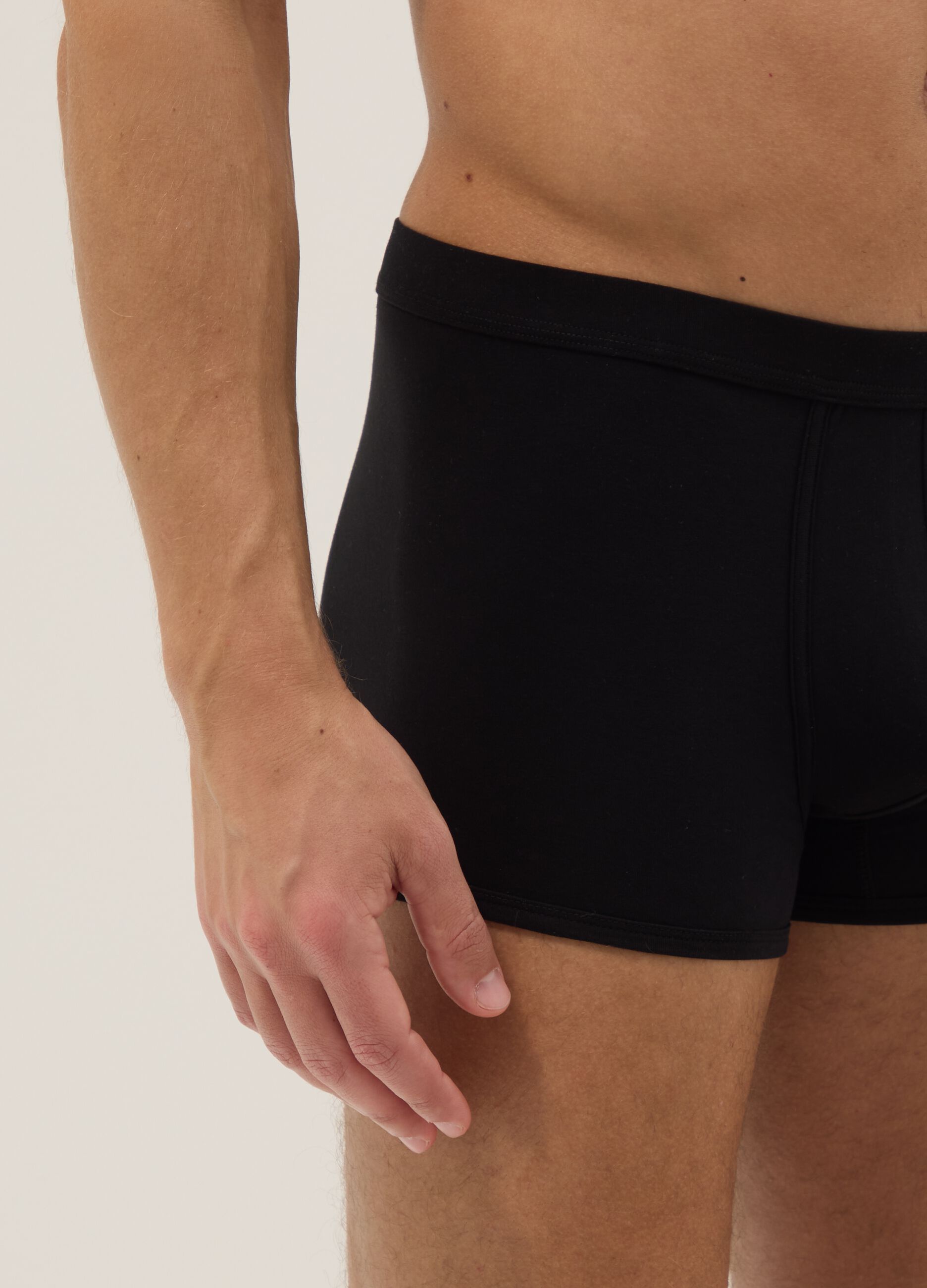 Tripack boxer in cotone elasticizzato nero regular fit