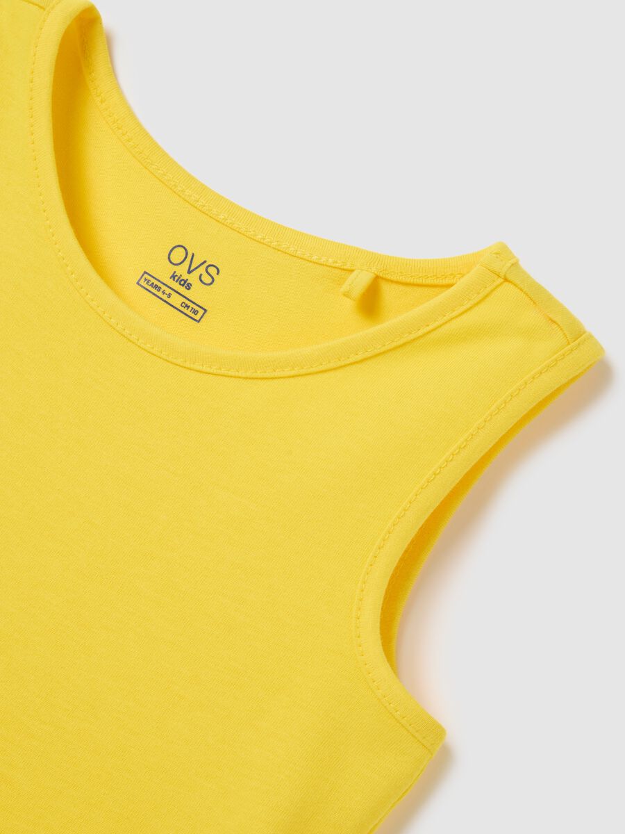 Girl's pure cotton yellow dress with regular fit_2