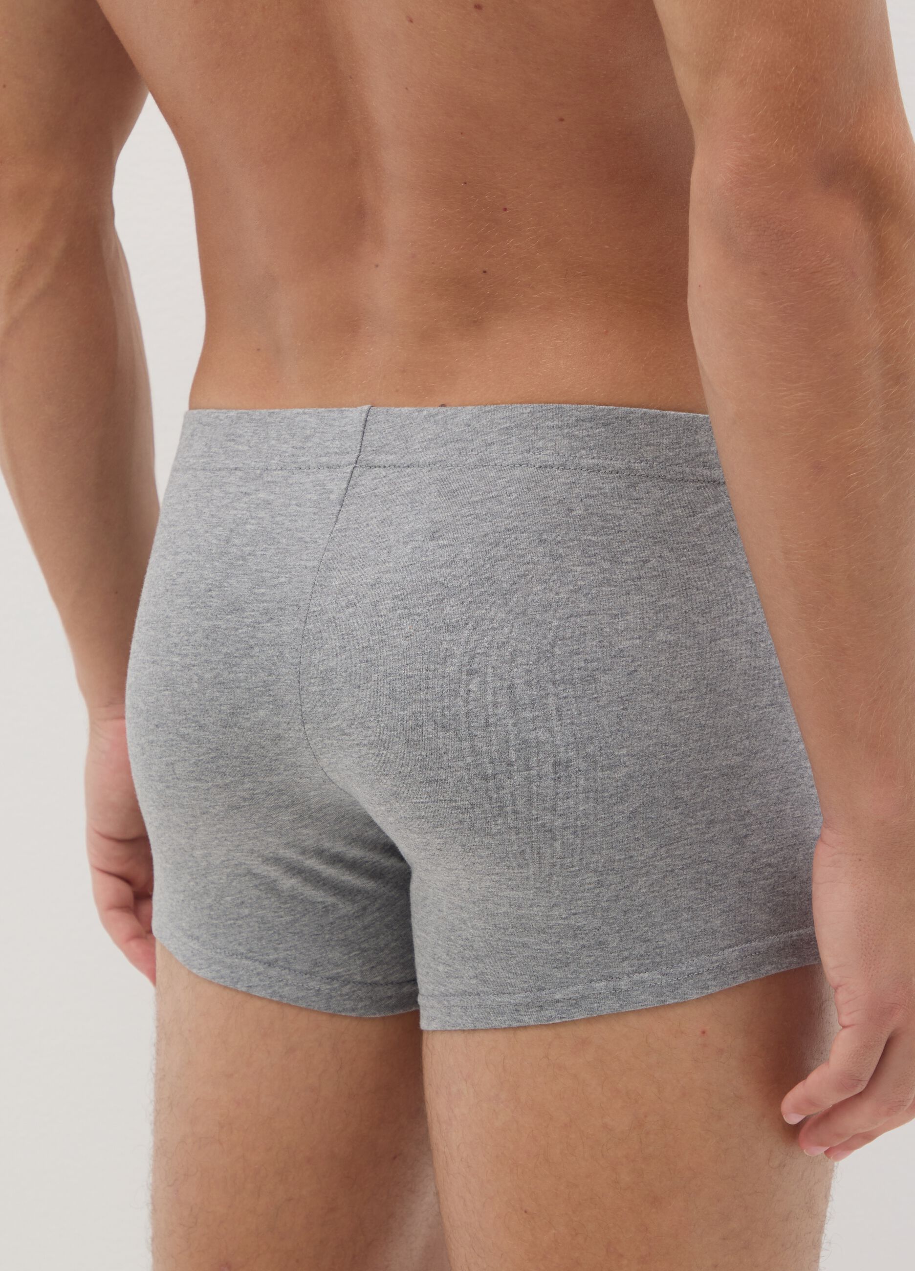 Tripack stretch cotton grey regular fit boxers
