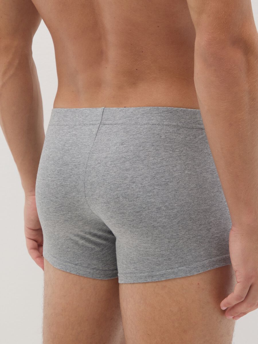 Tripack di boxer in cotone elasticizzato grigio regular fit_2