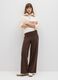 Brown wide-leg stretch trousers_0