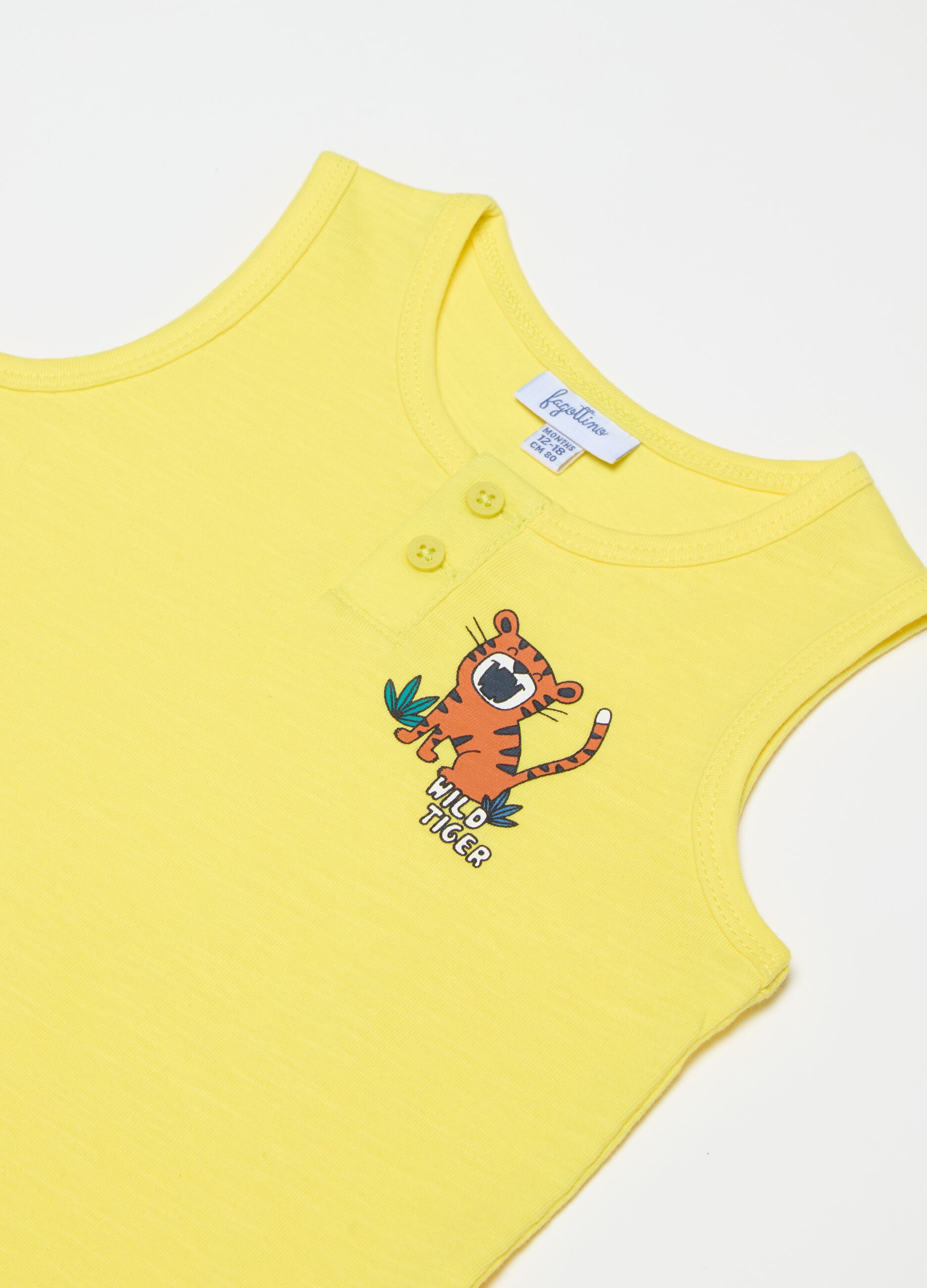 Cotton racerback vest with print