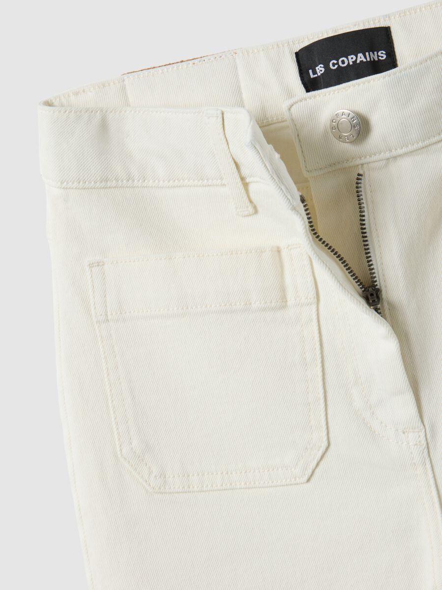 White stretch cotton regular fit trousers_5