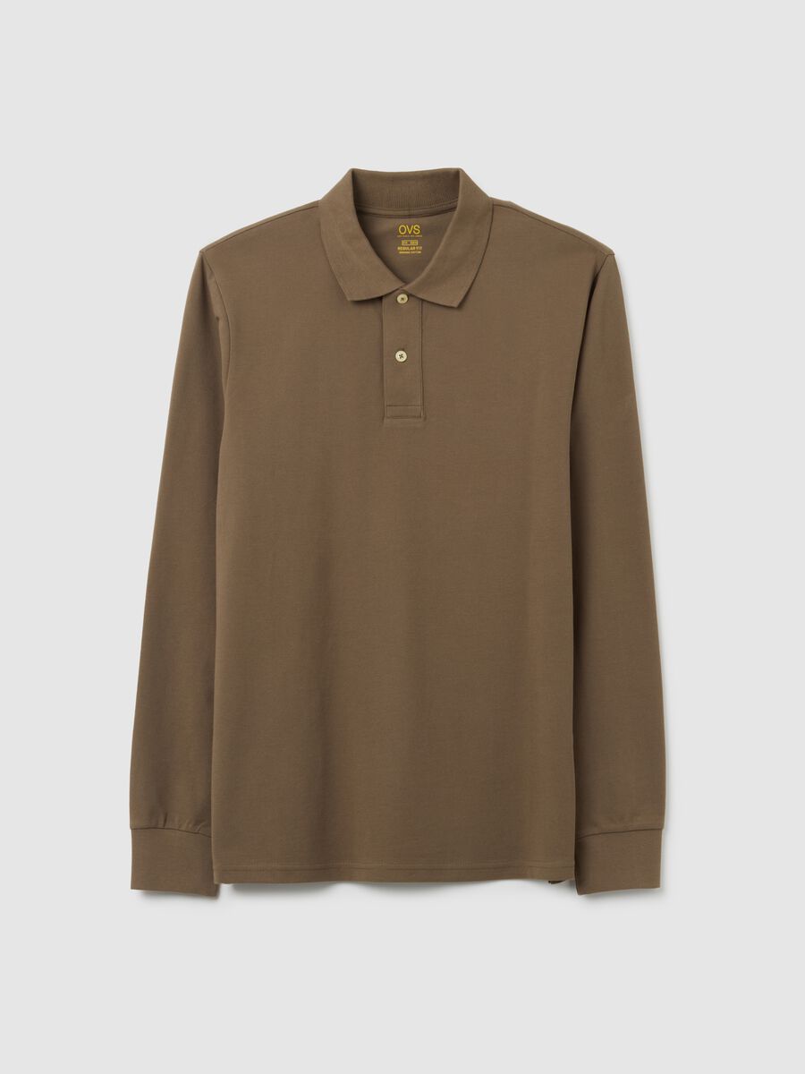 Brown pure cotton polo shirt regular fit_4