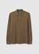 Polo in puro cotone marrone regular fit_4