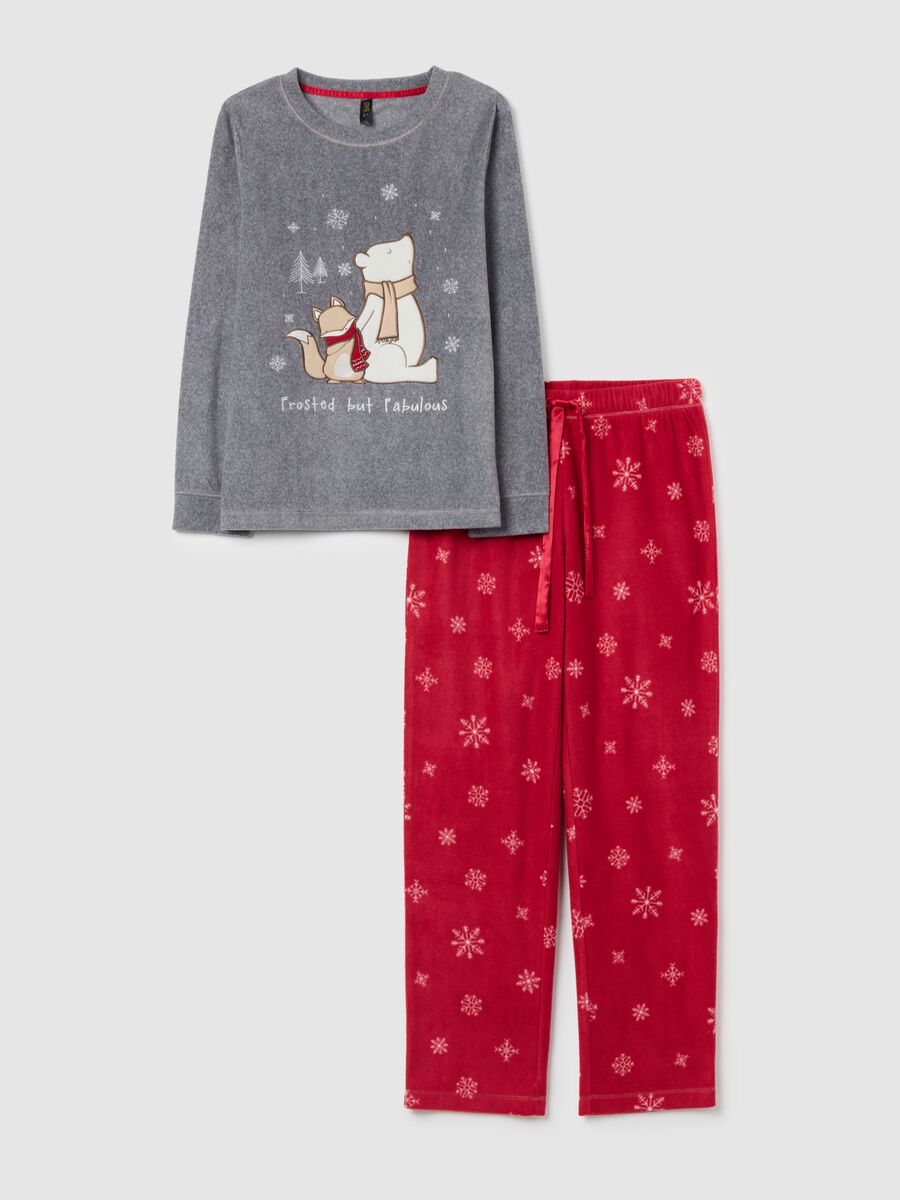 Grey and red regular fit pyjama_4