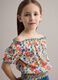 Girls' regular fit multicolour floral pure cotton blouse_0