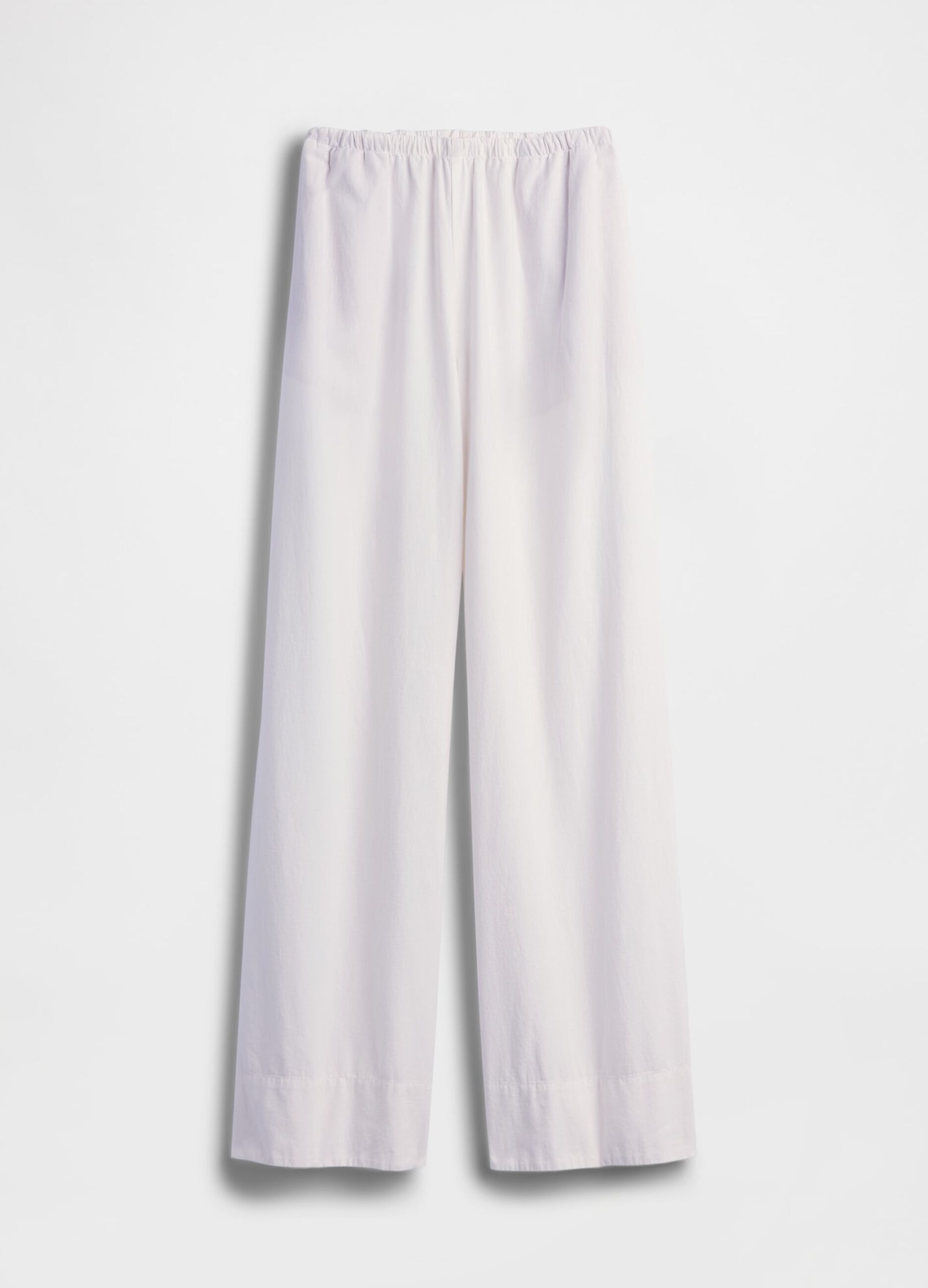 Linen-blend palazzo trousers