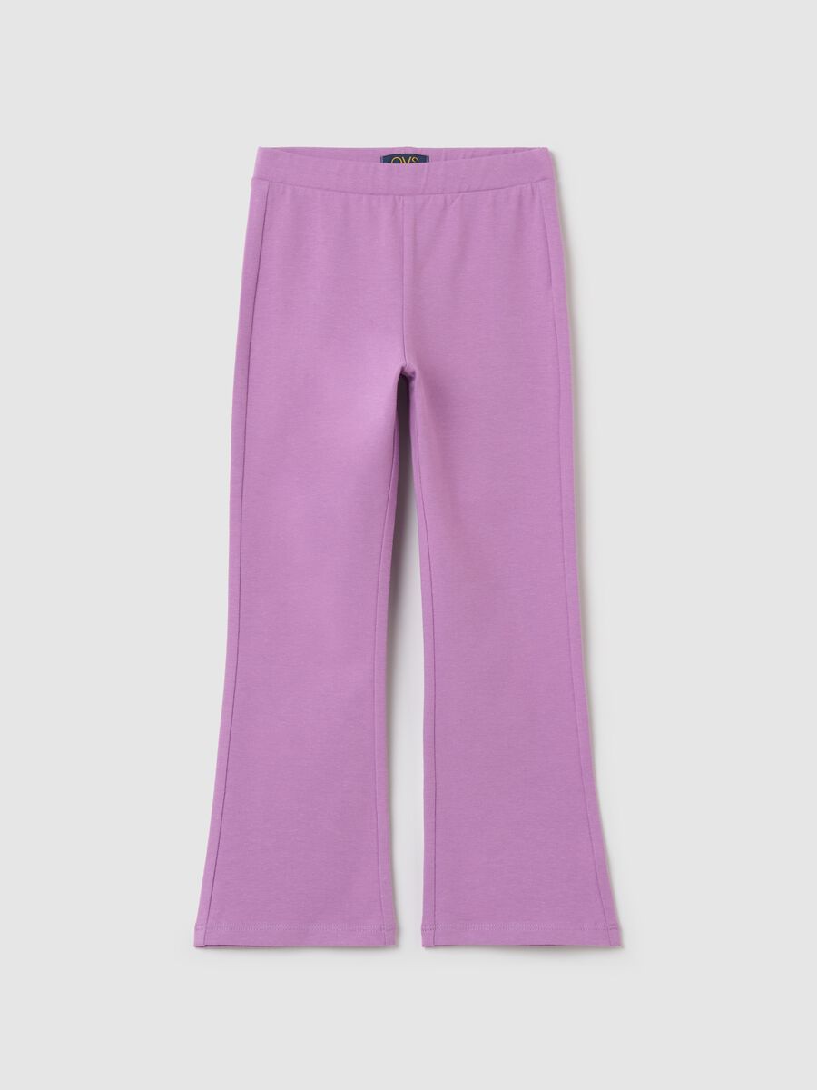Flare-fit leggings in stretch cotton_0