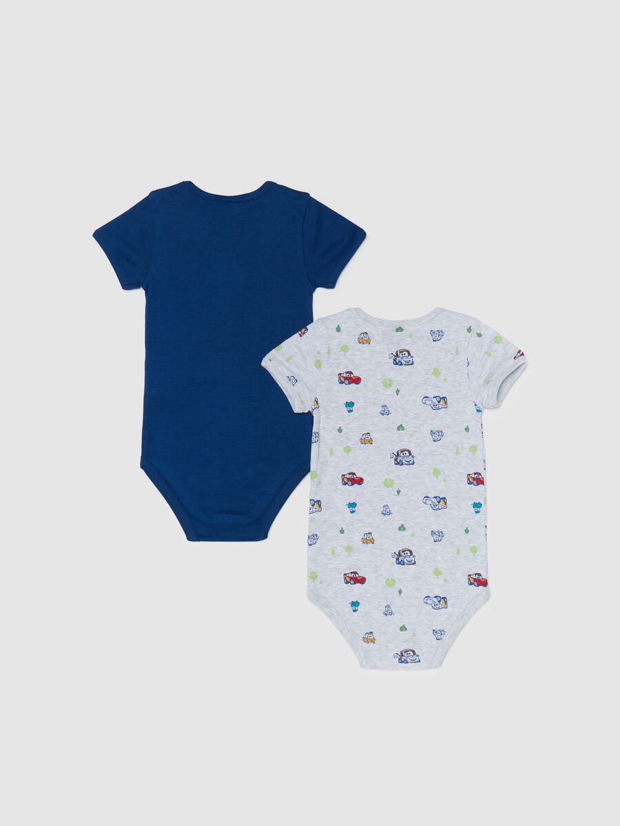 Two-pack short-sleeved bodysuits with Cars print_1