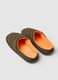 Green padded slippers with orange regular fit lining_1