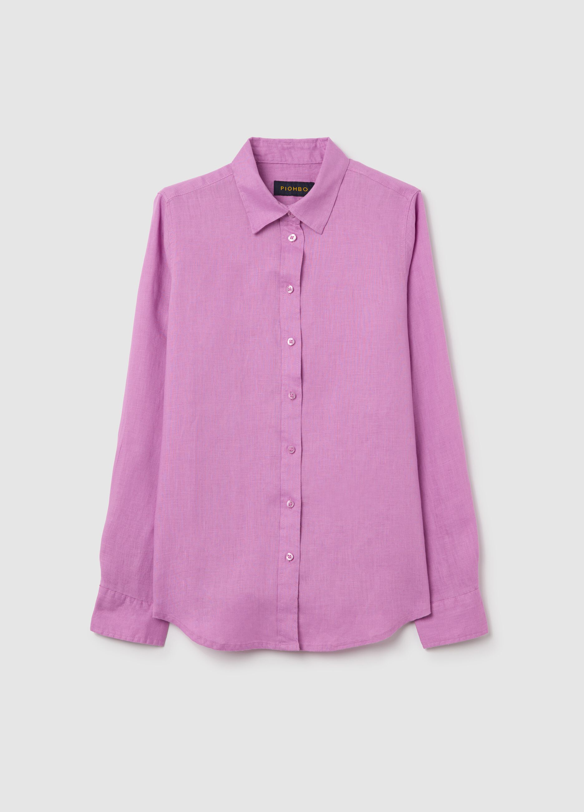 Regular-fit shirt in pink linen