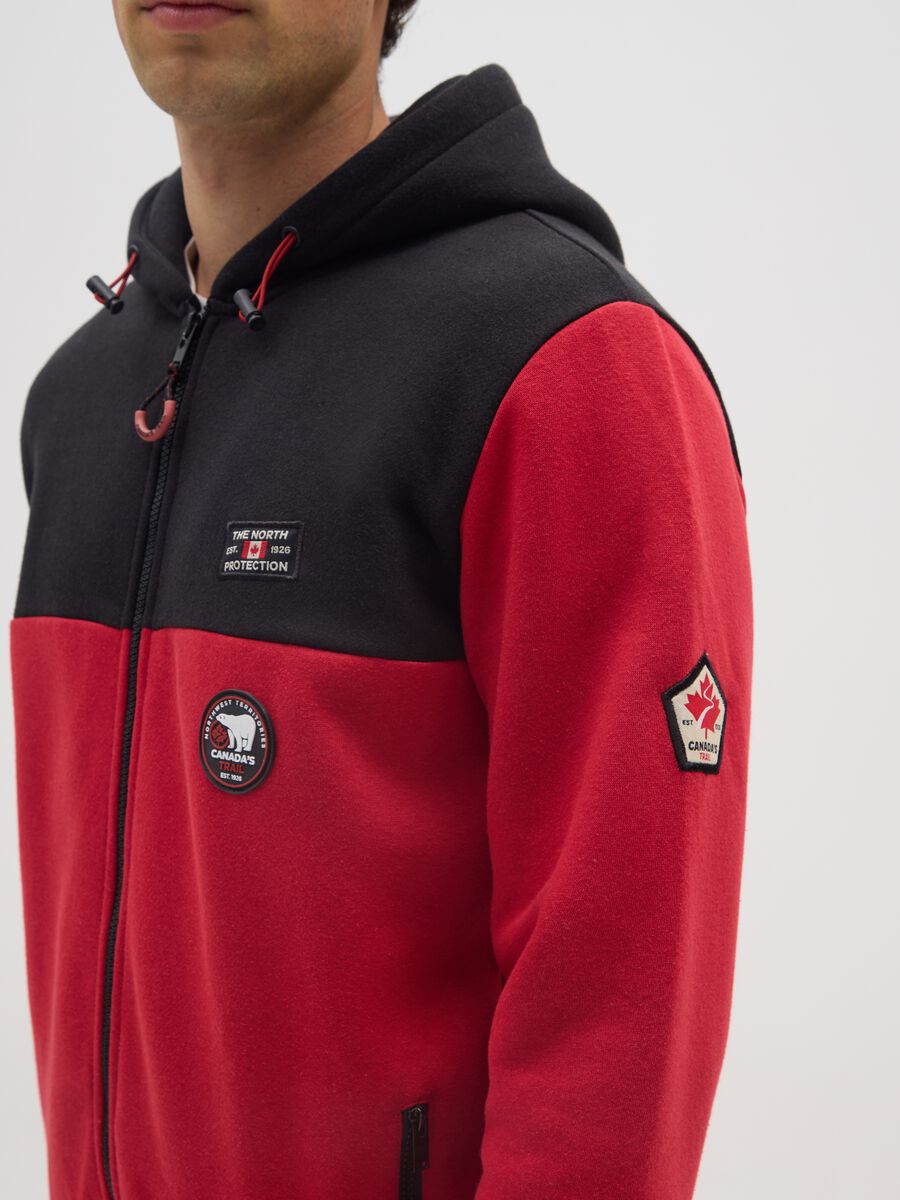Multicolour cotton blend sweatshirt with zip_3