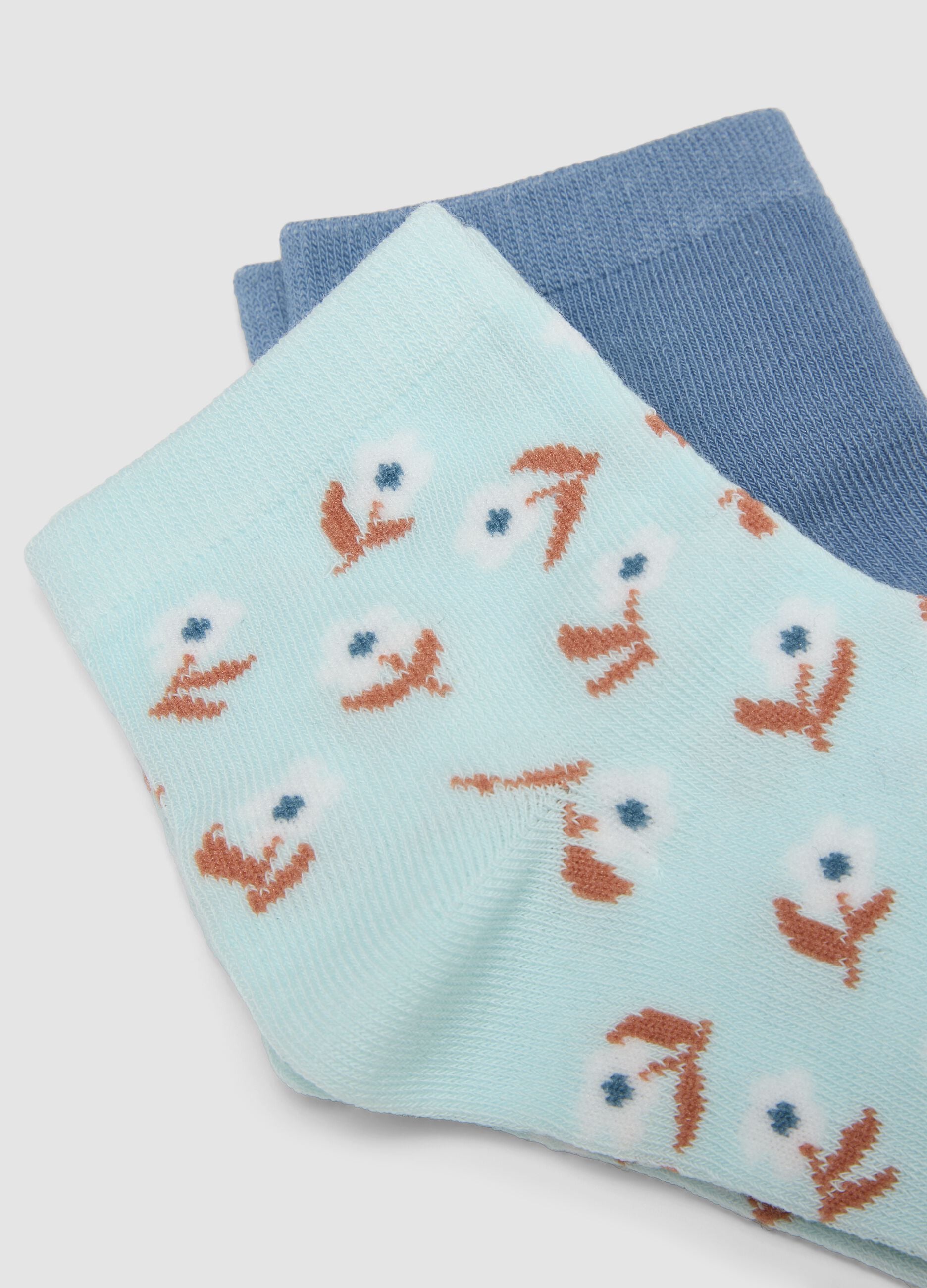 Five-pack of multicolour short socks in stretch organic cotton
