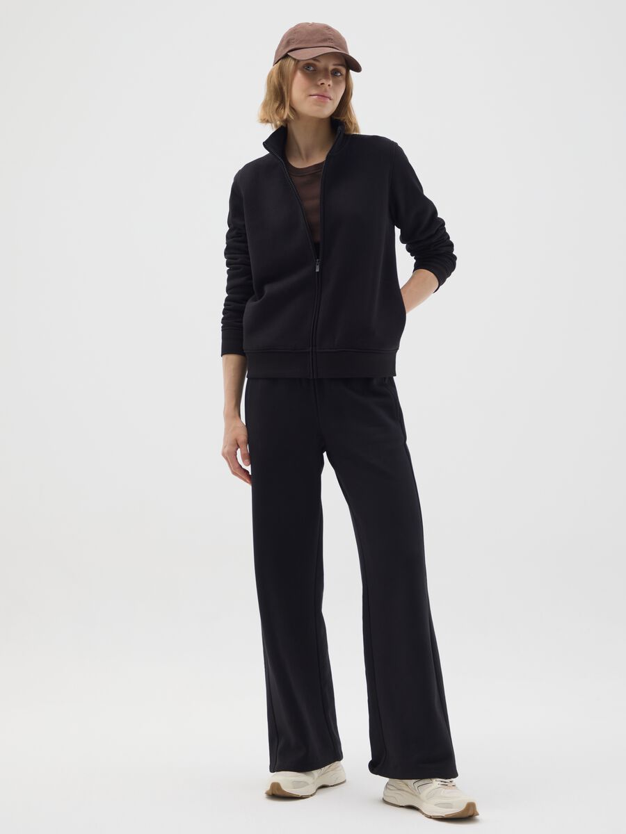 Black cotton blend sweatshirt regular fit_1