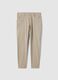 Slim fit beige stretch cotton trousers_4