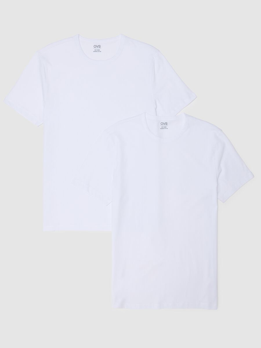 Bipack di t-shirt da uomo in puro cotone bianche regular fit_4
