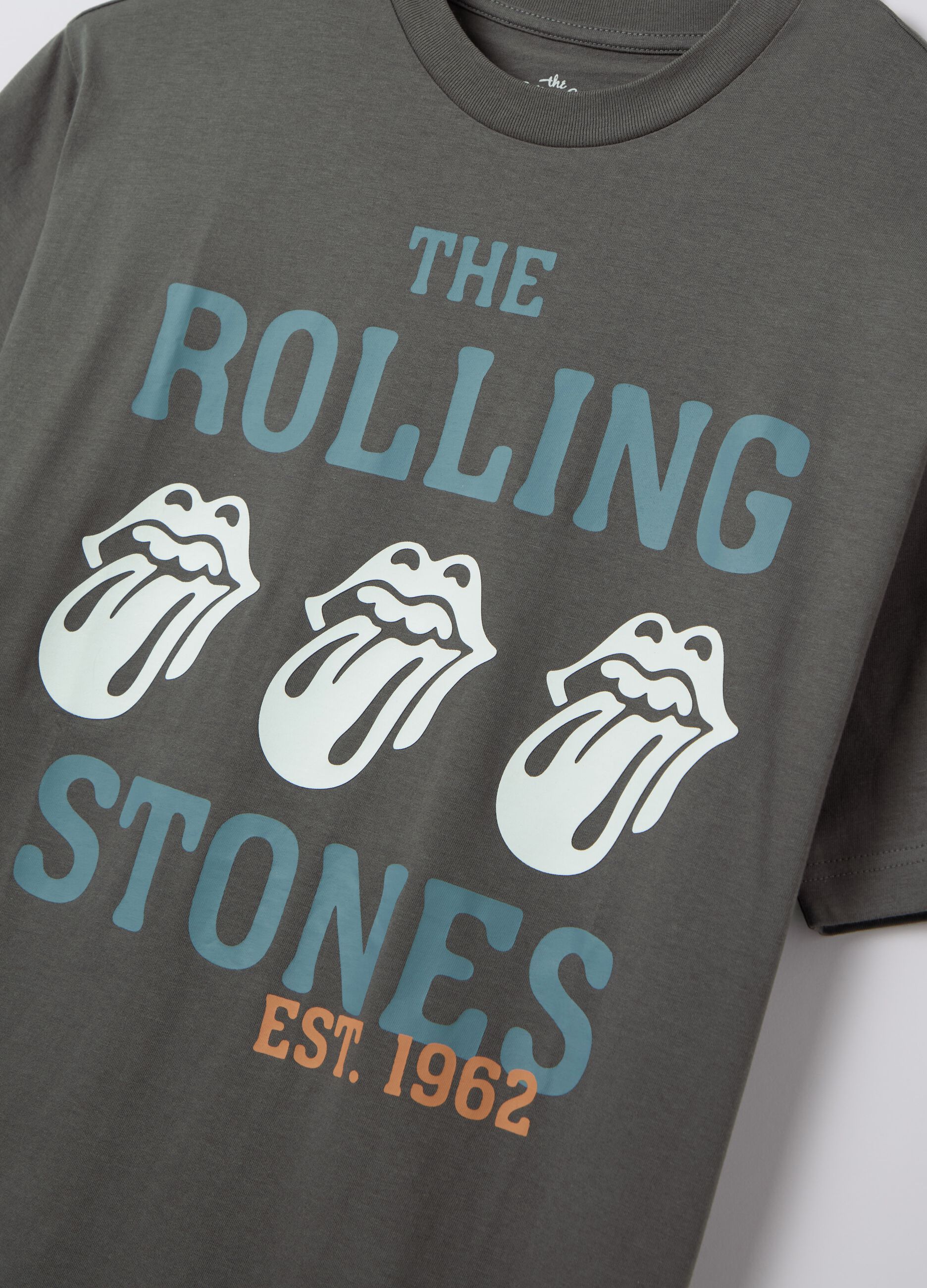 Cotton T-shirt with The Rolling Stones print