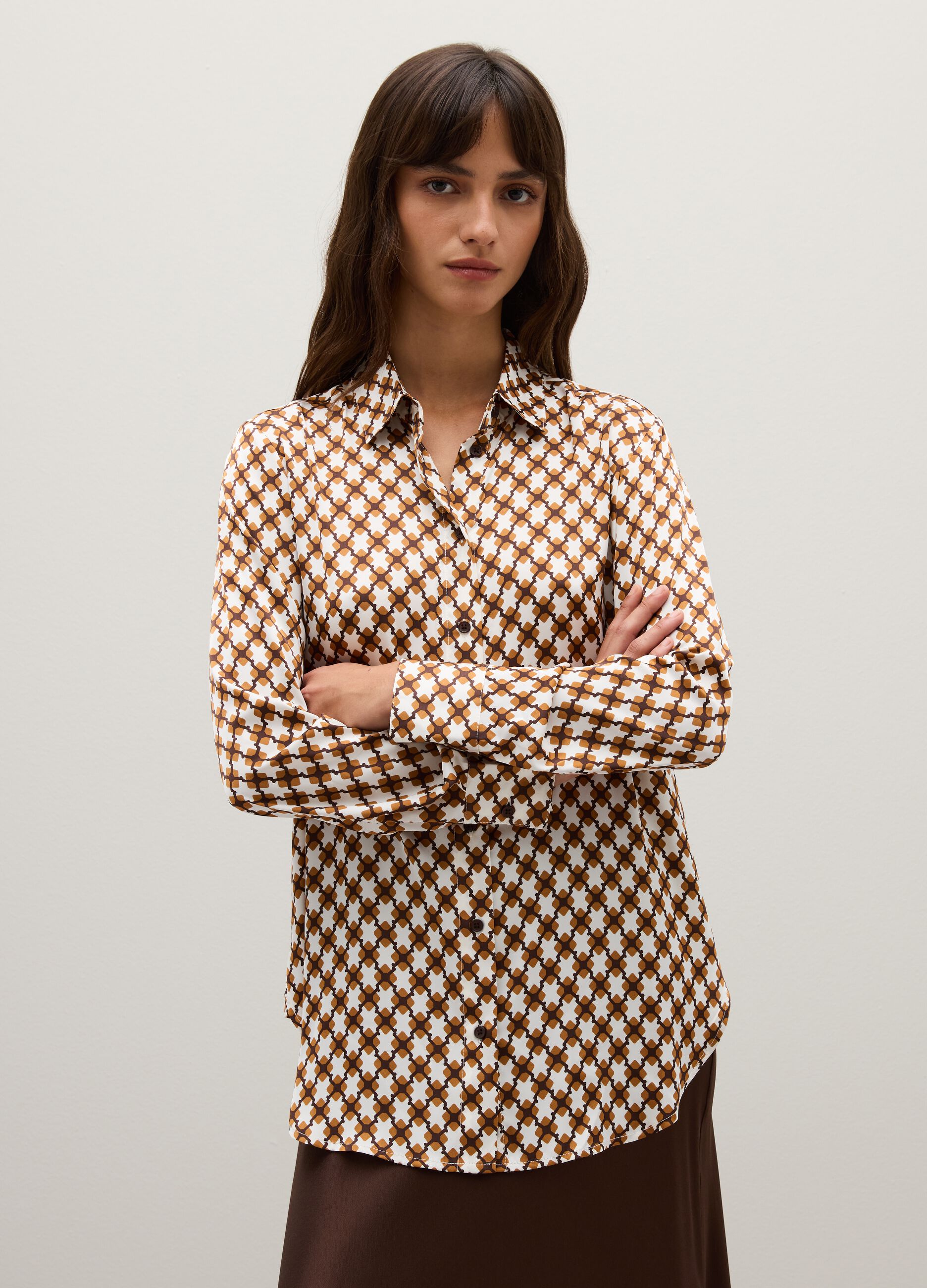 Multicolour long-sleeve regular fit shirt