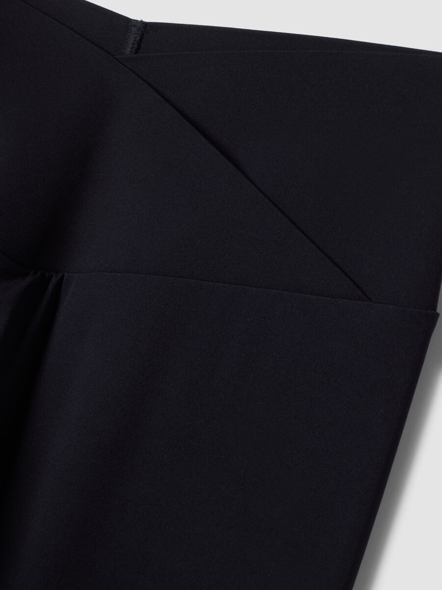 Leggings slim neri in tessuto elasticizzato a vita regular ALTAVIA STUDIO_7