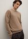 Beige crew neck pullover in pure cashmere regular fit_3