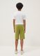 Green organic cotton Bermuda shorts with elasticated waist_1