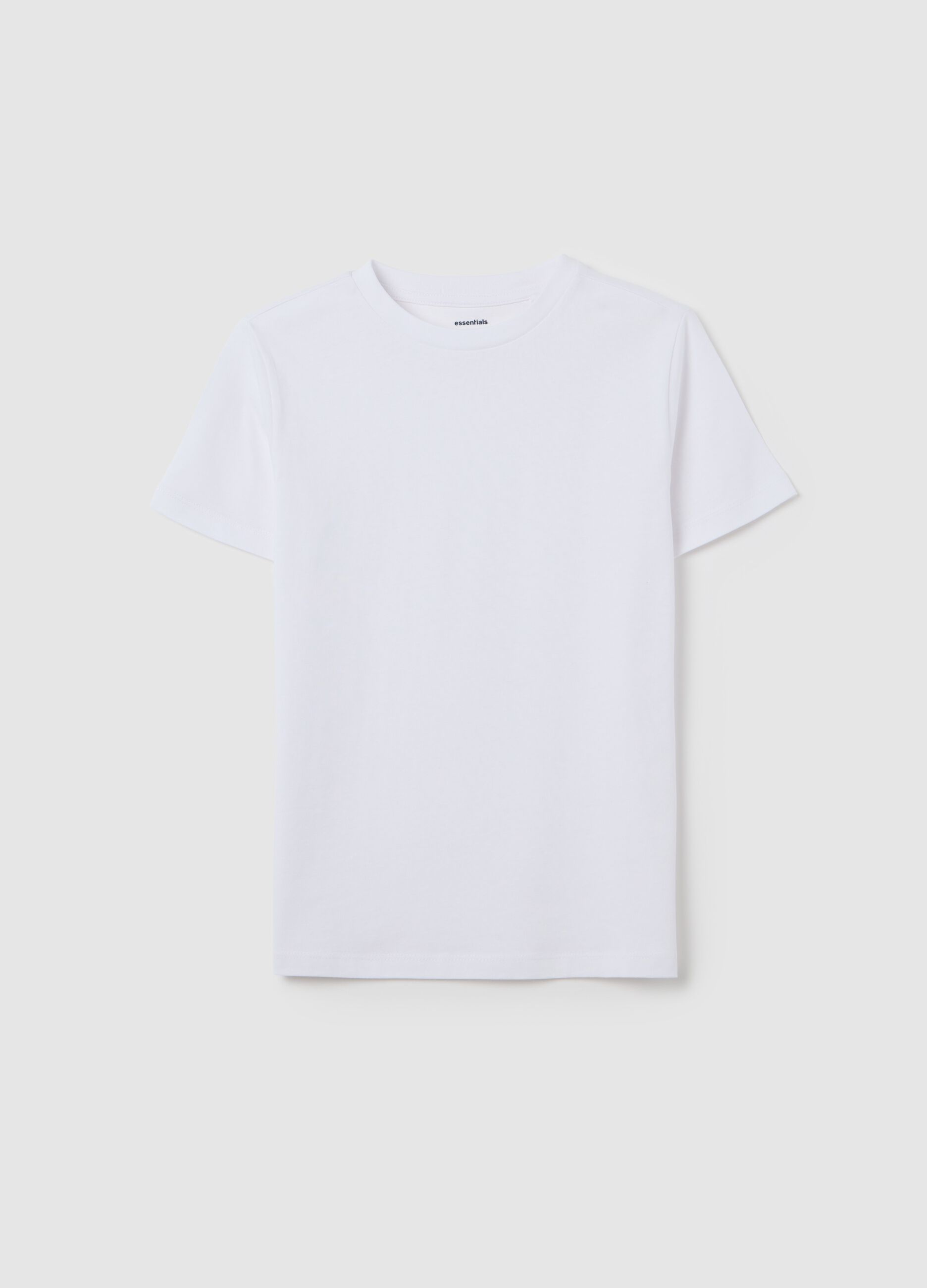 Boys’ white slim-fit T-shirt in 100% cotton