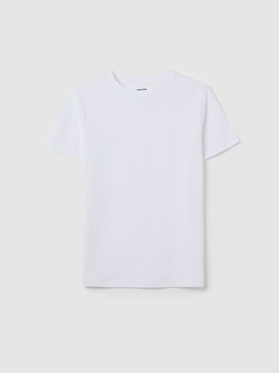 White slim-fit organic cotton T-shirt for boys_3