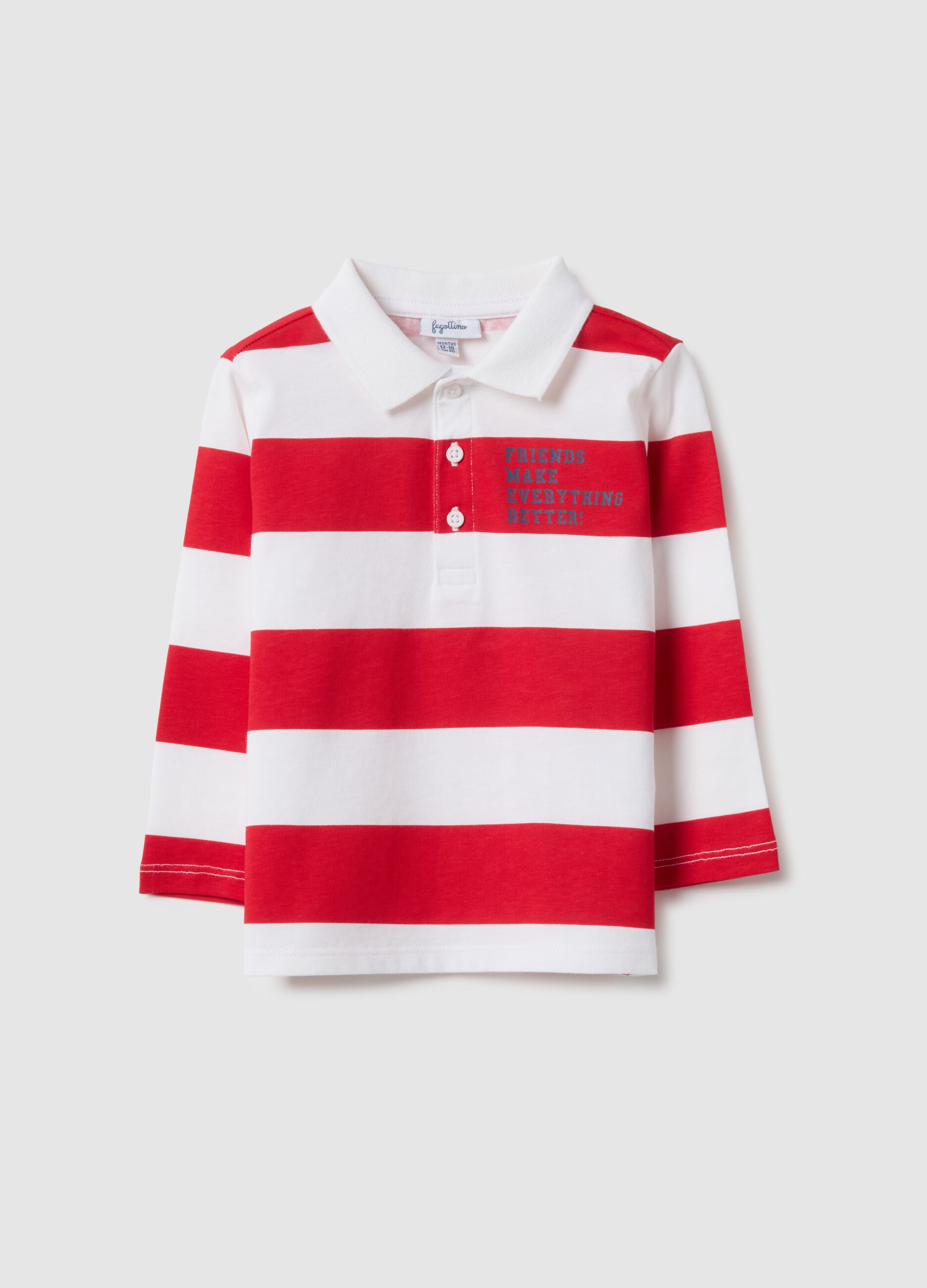 Multicolour stripe polo in pure cotton for boys regular fit
