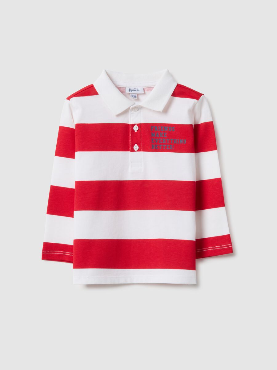Multicolour stripe polo in pure cotton for boys regular fit_0