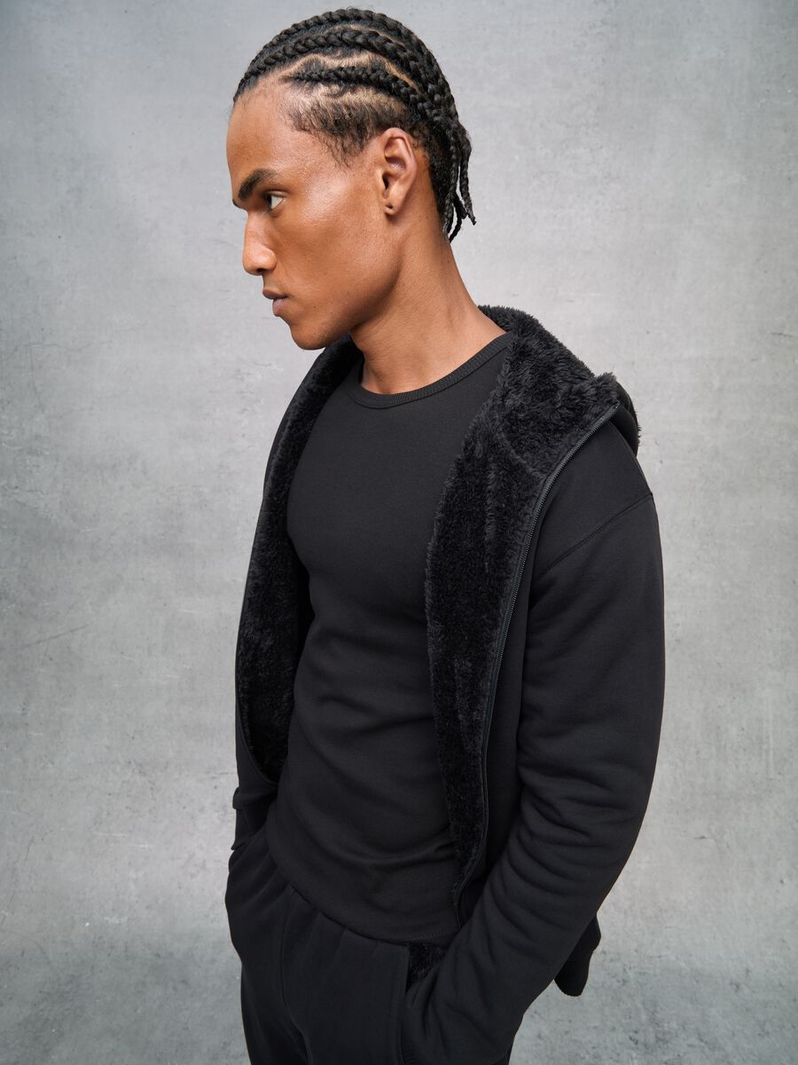 Reversible Teddy Full-Zip Hoodie Black_1