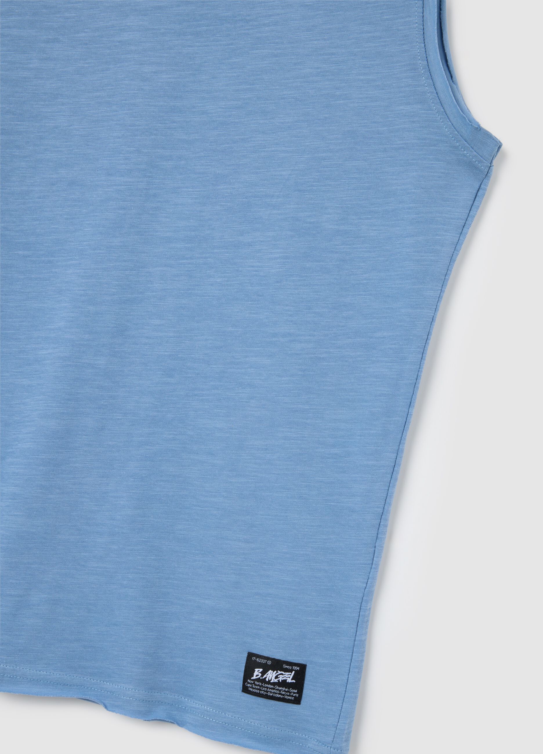Men’s pure cotton light blue tank top regular fit