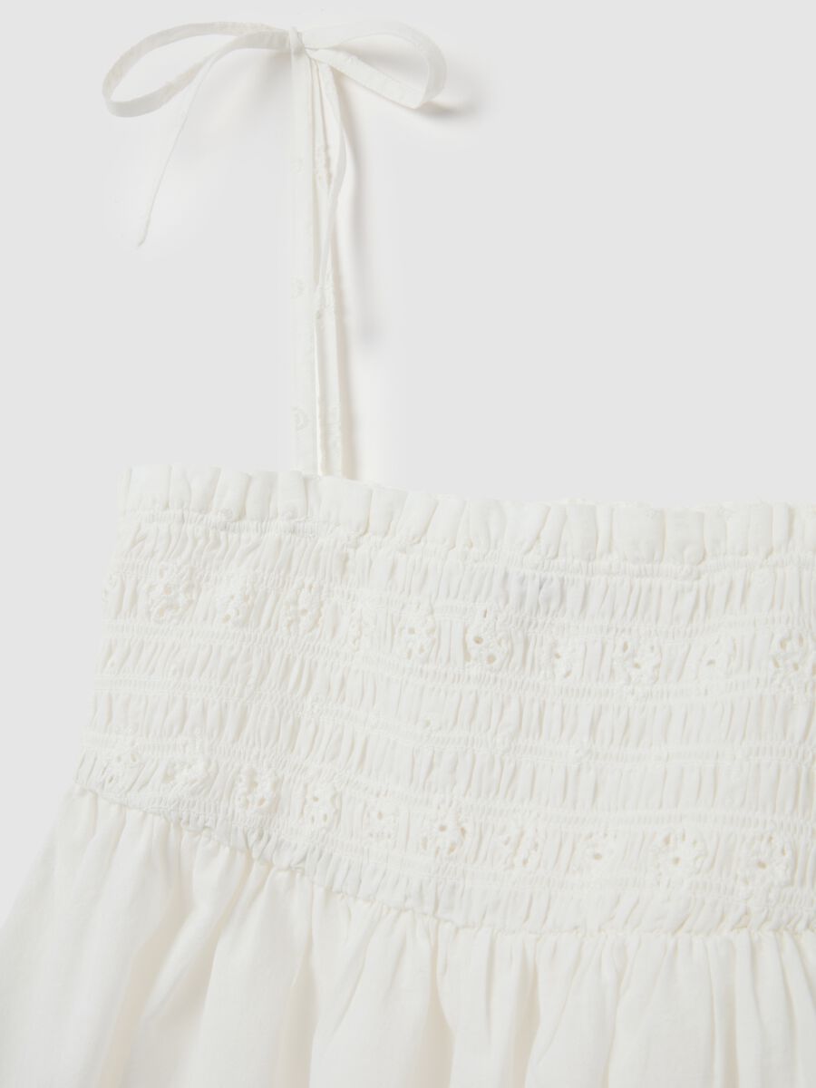 Women's pure white cotton top regular fit_1