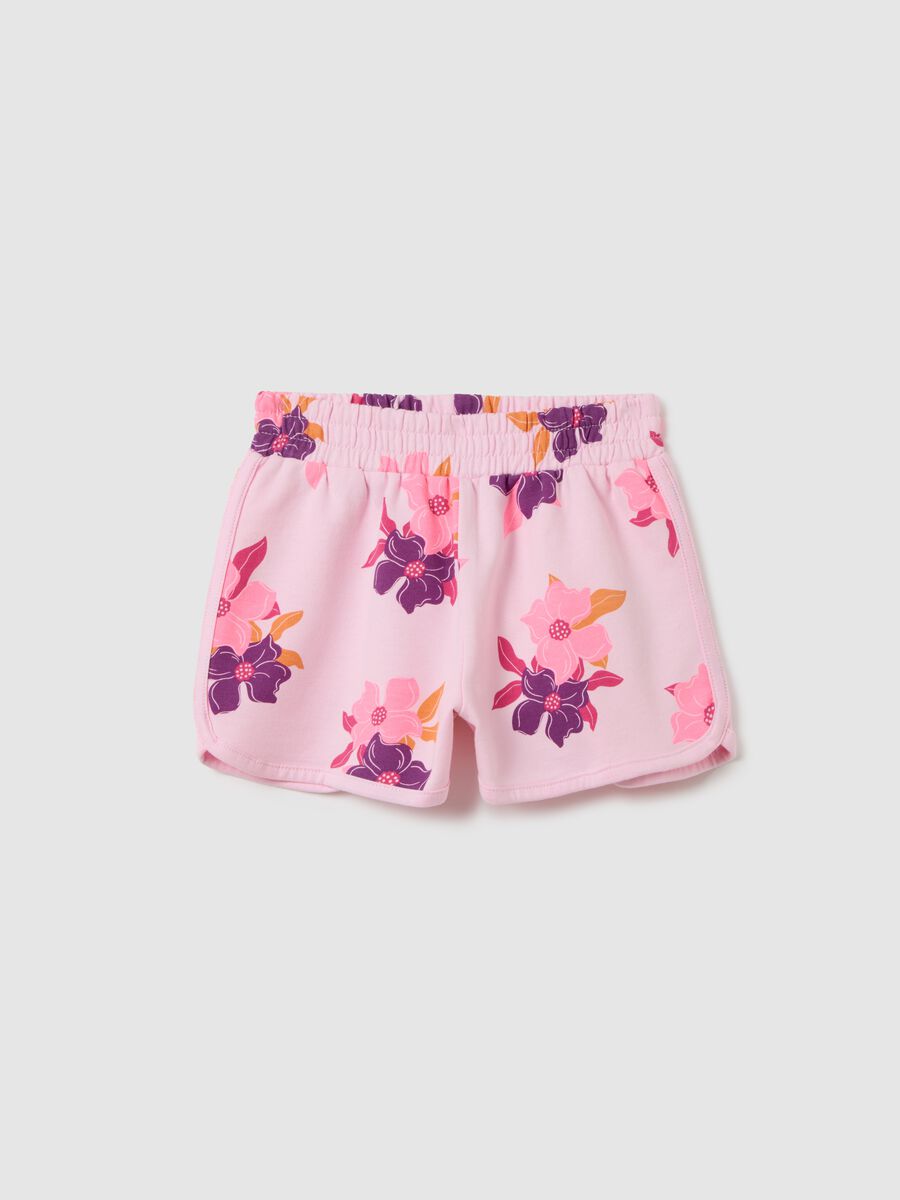 Girls' multicolour pure cotton regular fit shorts_0