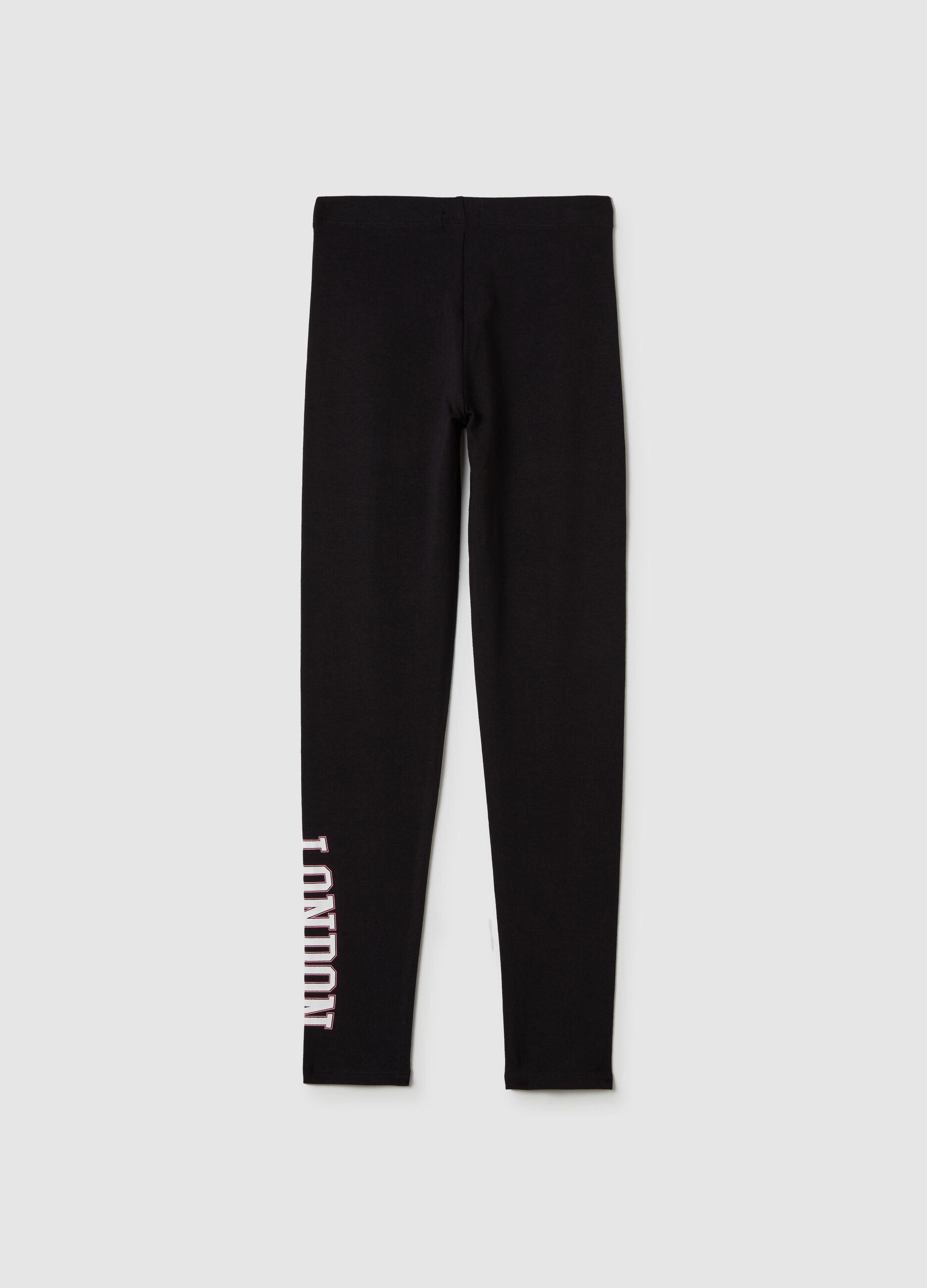 Printed stretch cotton leggings