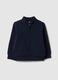 Blue pure cotton sweatshirt for boys, regular fit with zip_0