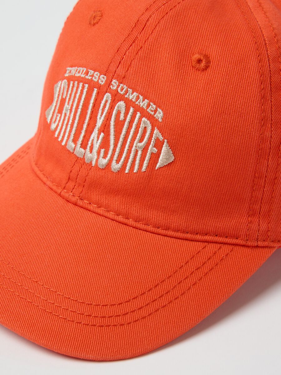 Children's regular fit orange pure cotton hat_2